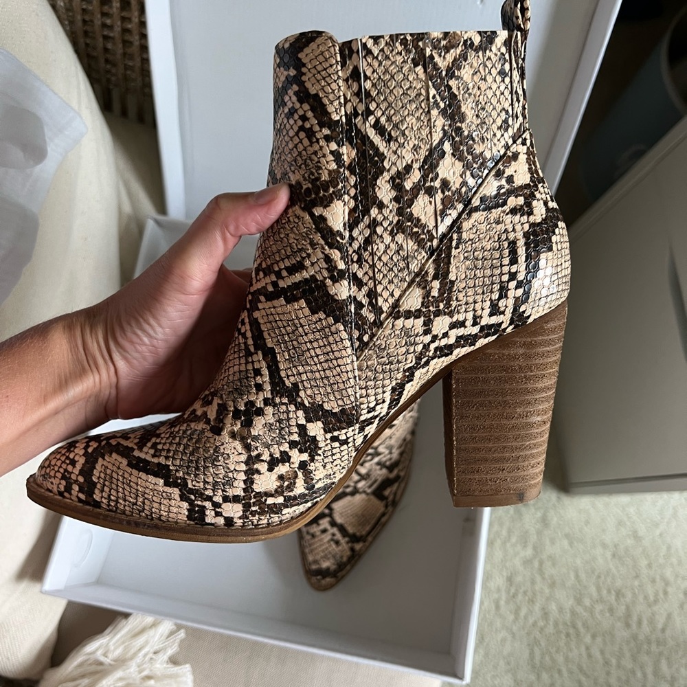 Snake skin booties